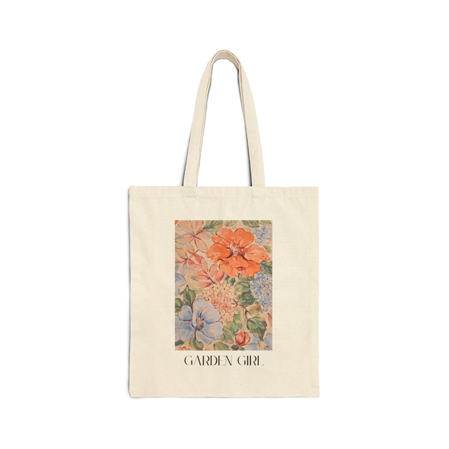Garden Girl Cotton Canvas Tote Bag