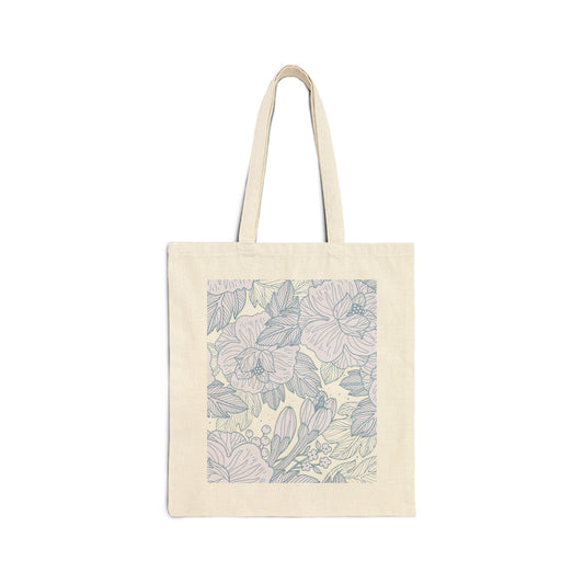 Floral Cotton Canvas Tote Bag