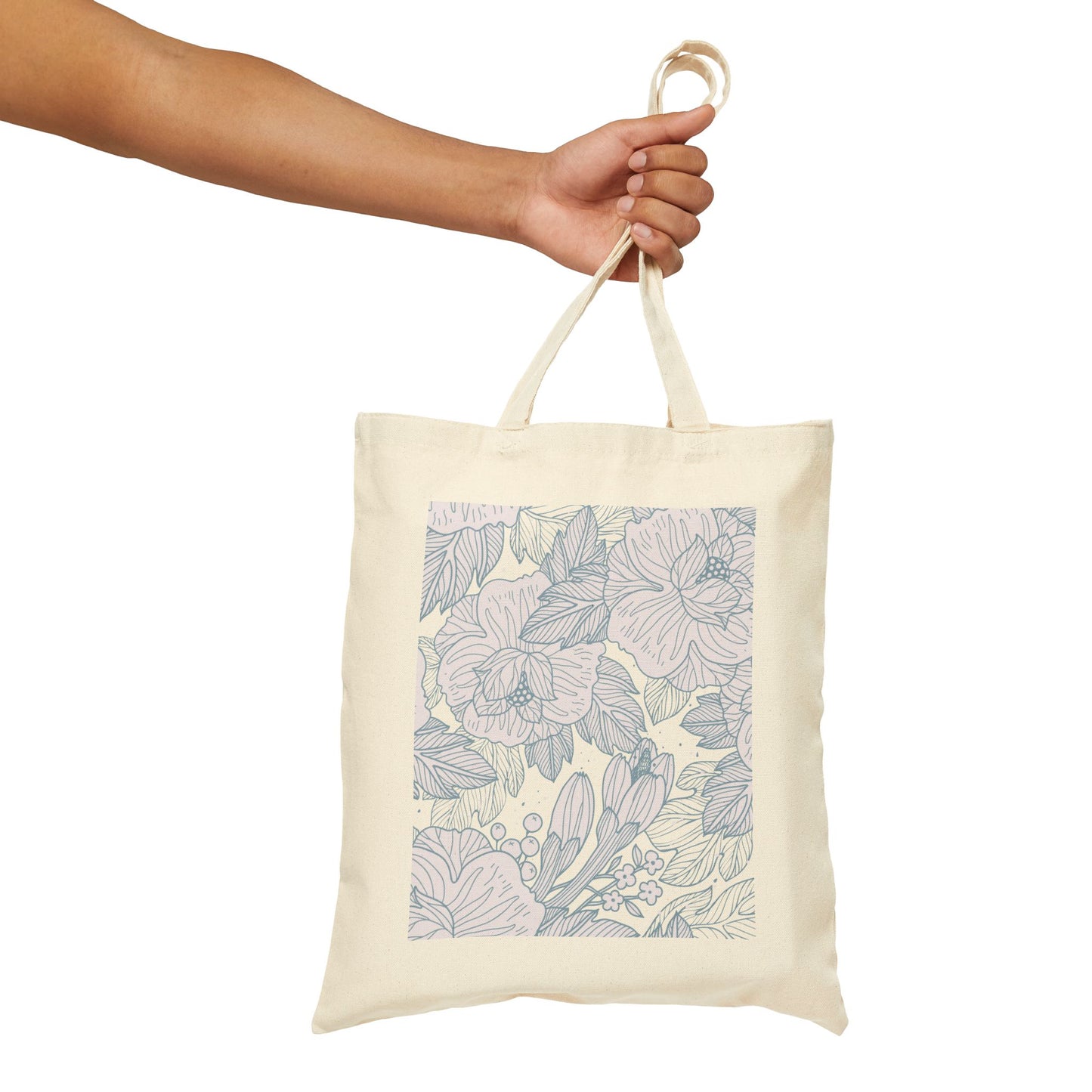Floral Cotton Canvas Tote Bag