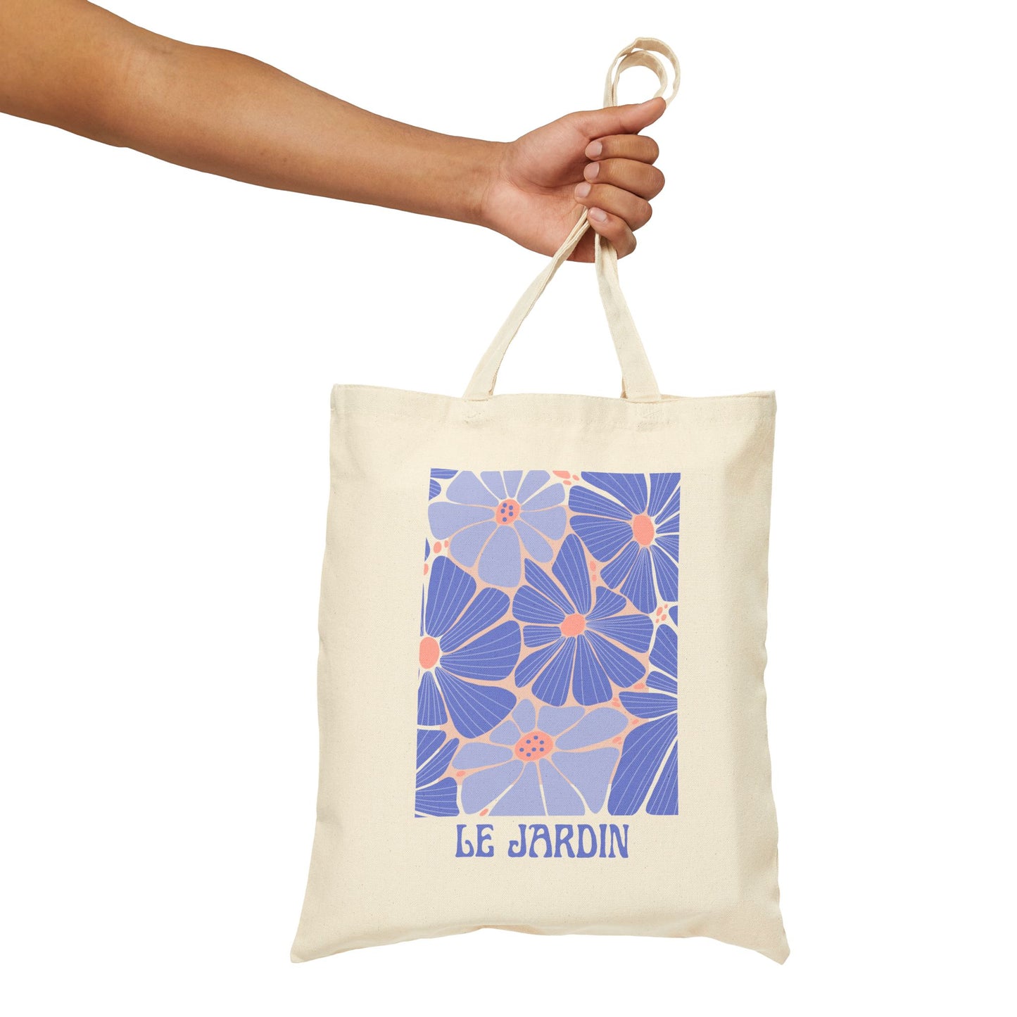 Le Jardin Cotton Canvas Tote Bag- Purple